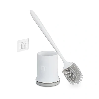 Afbeelding van Relaxdays wc borstel met houder hangende toiletborstel hygiënisch muur plastic