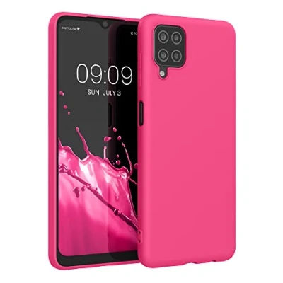 Afbeelding van kwmobile telefoonhoesje geschikt voor Samsung Galaxy A12 Hoesje smartphone Back cover in neon roze