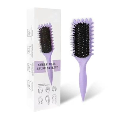 Afbeelding van Curl Defining Brush Define Styling Haarborstel voor het kammen en vormen van krullen mannen vrouwen om tractie te verminderen, nylon borstelharen, krulverbetering, uniseks