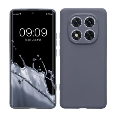 Afbeelding van kwmobile telefoonhoesje geschikt voor Xiaomi Redmi Note 14 Pro 5G / Poco X7 Hoesje smartphone Precisie camera uitsnede In blauwgrijs