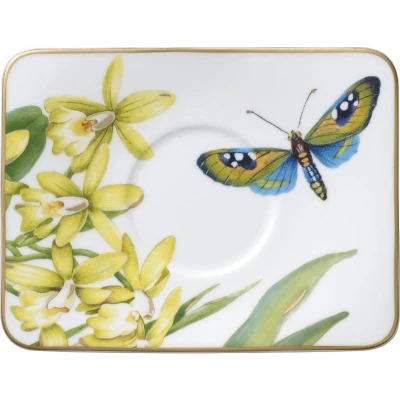 Afbeelding van Villeroy &amp; Boch Espressoschotel Met Bloemenmotief Gebroken Wit