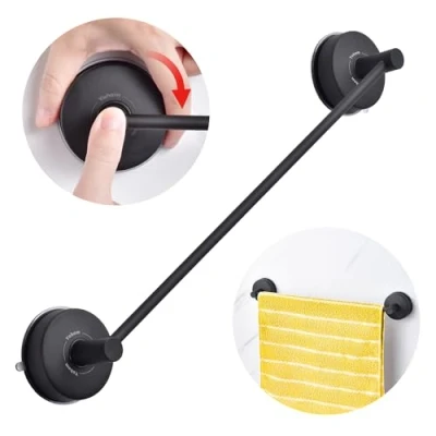 Afbeelding van YOHOM 42,8 cm handdoekhouder met zuignap, roestvrij staal, extra sterk, zonder boren, wandmontage, voor keuken, badkamer