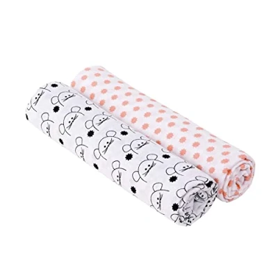 Afbeelding van Lässig Hydrofiele luier swaddle doek 120x120cm XL Little chums muis 2 stuks
