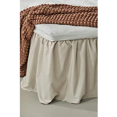 Afbeelding van Jotex Zack Volant Bedrok 100% hoogwaardig biologisch katoen, hoogte 45 cm beige, 140 x 200