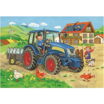 Afbeelding van Ravensburger Puzzel Bouwplaats en Boerderij 2x12 Stukjes