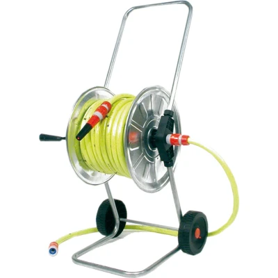 Afbeelding van Talen Tools Haspel Volledig Verzinkt Gemonteerd 25 meter 1/2&quot; met Gele Tuinslang en 3/4&quot; PVC Koppelingen