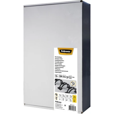 Afbeelding van Fellowes draadruggen, doos van 100 stuks, 14 mm, zwart draadruggen
