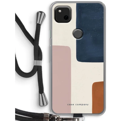 Afbeelding van Case Company® hoesje met Koord geschikt voor Google Pixel 4a Geo #5 Telefoonhoesje Zwart Bescherming aan alle Kanten en Over de Schermrand