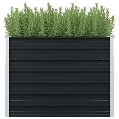 Afbeelding van vidaXL Verhoogd bloembed, antraciet, 100 x 77 cm, verzinkt staal
