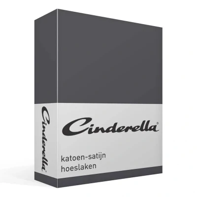 Afbeelding van Cinderella Sundays Hoeslaken 1 Persoons 100% Katoen Satijn 80x200 cm Tot 25 matrashoogte Antraciet