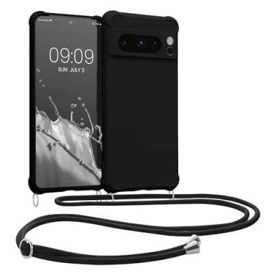Afbeelding van kwmobile telefoonhoesjegeschikt voor Google Pixel 8 Pro Hoesje van siliconen met telefoonkoord In zwart