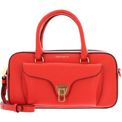Afbeelding van COCCINELLE Leren Handtas Schoudertas Beat Soft Handbag Grained Leather Gazpacho Oranje