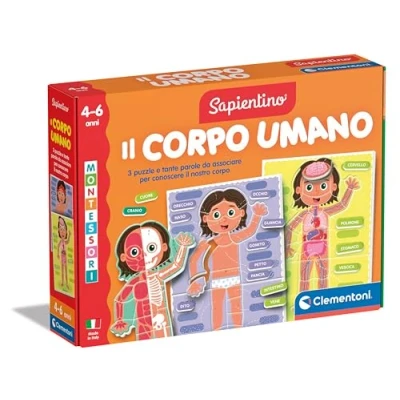Afbeelding van Clementoni Sapientino Montessori 4 Jaar, Educatief spel om het menselijk lichaam te leren kennen voor