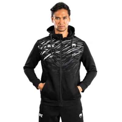 Afbeelding van Venum UFC Authentic Fight Night 4.0 Replica MENS Hoodies FULL ZIP Sweater met rits, Heren, Maat: Large, Black/gold