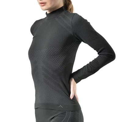 Afbeelding van Risalti Thermo shirt voor dames, Lutorse, sportieve lengte, thermisch ondergoed, ondergoed met speciaal Softair Plus® garen comfort, ademend vermogen en temperatuurcompensatie., Antraciet