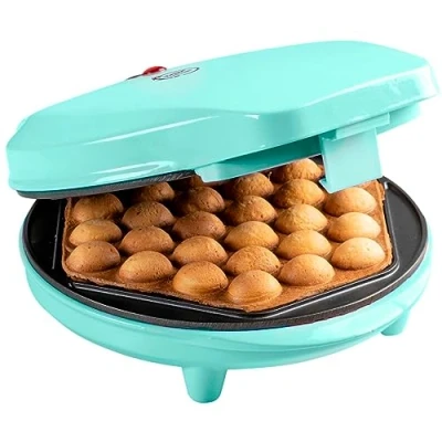 Afbeelding van Bestron bubbel Wafelijzer, wafelmaker voor wafels te vullen met ijs, chocola of fruit, bakindicatielampje &amp; antiaanbaklaag, 700 Watt, kleur: mint