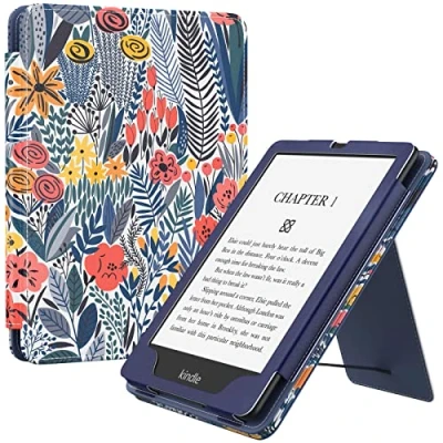 Afbeelding van MoKo PU hoes voor Kindle Paperwhite 11e generatie (model 2021) en Signature Edition 6,8 inch, kind, met polsband, activering/slaapstand