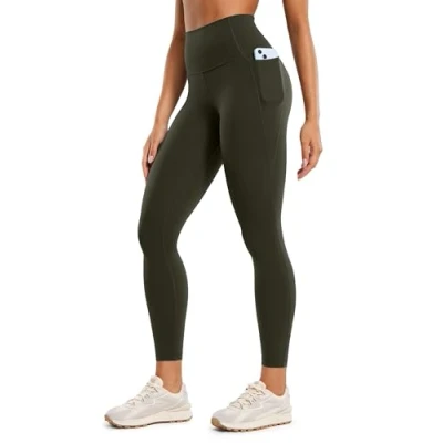 Afbeelding van CRZ YOGA Dames Butterluxe yoga, leggings, 63 cm hoge taille, ultra zachte leggings voor work out, Groene Olijf