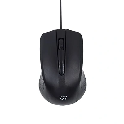 Image de Ewent Souris ergonomique droitiers et gauchers optique 3 boutons filaire USB