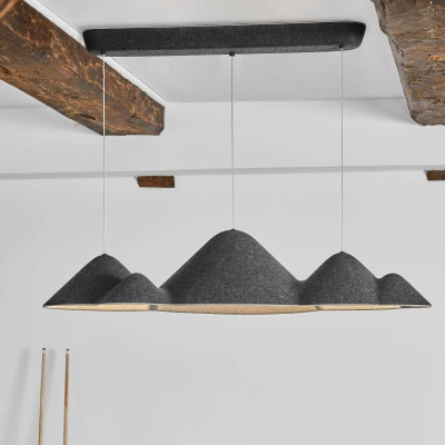 Afbeelding van LOOM DESIGN LED hanglamp Panorama zwart/grijs vilt 106 cm