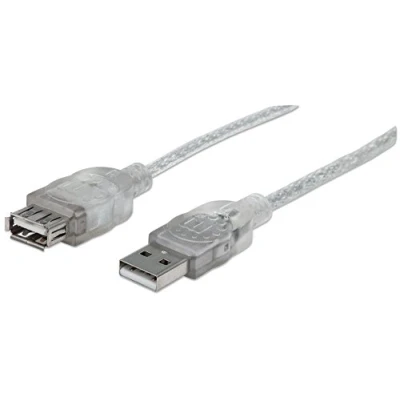 Afbeelding van Manhattan USB kabel 2.0 A stekker, bus 4.50 m Zilver 340502