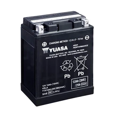 Afbeelding van Yuasa YTX14AH 12 V 210 CCA AGM VRLA krachtige motoraccu onderhoudsvrij