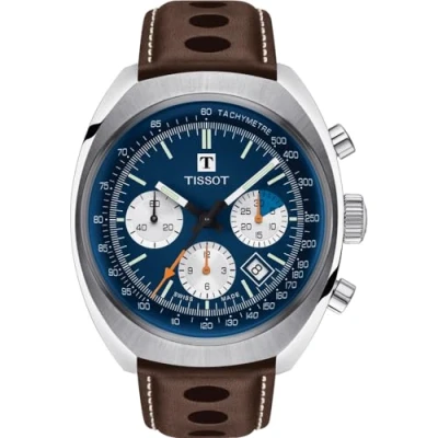 Afbeelding van Tissot Heritage 1973 T1244271604100 Horloge Leer Bruin Ø 43 mm