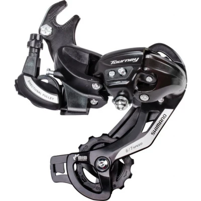Afbeelding van Achterderailleur 6/7 speed Shimano Tourney TY500 met haak (B Type) zwart