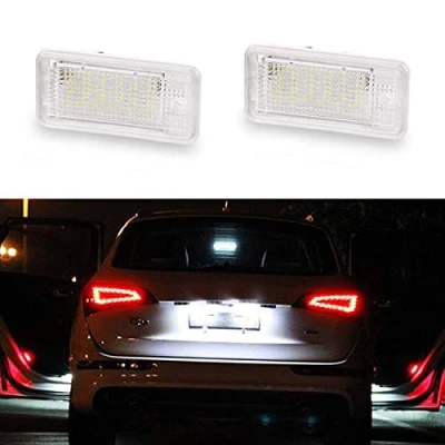Afbeelding van GOFORJUMP 2 stuks 12 V wit 18 led kentekenplaatlamp voor A/UDI A3 S3 8P / 8PA A4 S6 B6 B7 RS4 A6 C6 A8 S8 D3 Q7 4L