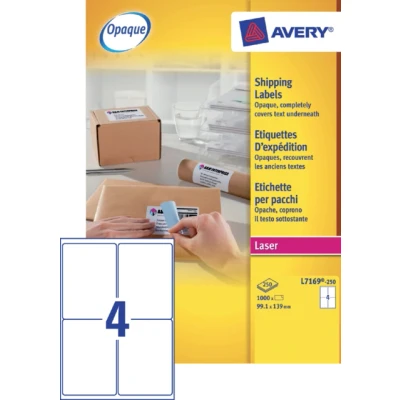Afbeelding van Etiket Avery L7169 250 99.1x139mm wit 1000stuks