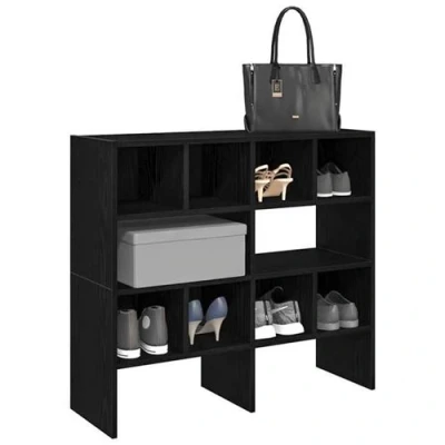 Image de VidaXL Étagères à chaussures empilables en chêne noir 89,5 x 30 40cm858842
