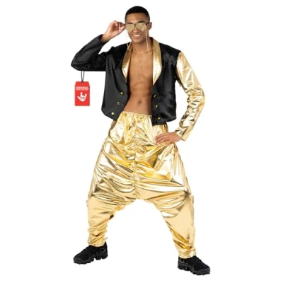 Afbeelding van Morph rapperkostuum voor heren, volwassenen, hiphop kostuum 2000, jaren Halloween, carnavalskostuum maat L