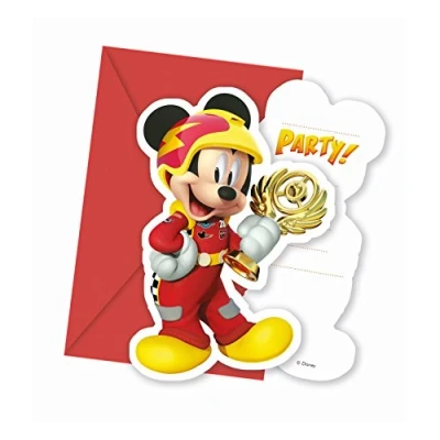 Afbeelding van Uitnodiging Mickey Mouse Roadster Racers 6 stuks
