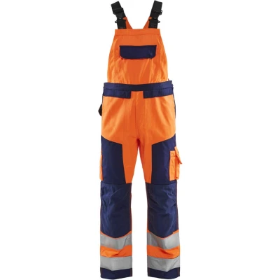 Afbeelding van Blaklader Bretelbroek High Vis 2660 1811 Oranje/Marineblauw