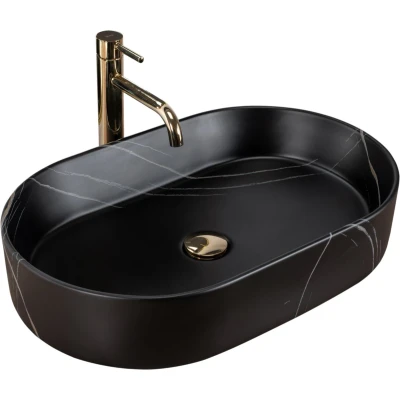 Afbeelding van REA Nadia Opzetwastafel Waskom 61 x 38.5 12 cm Mat Stone Look
