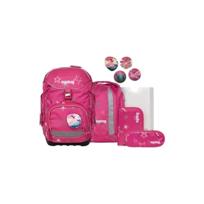 Afbeelding van ergobag Set van 6 ergonomische en flexibele schoolrugzakken Voor eersteklas basisschool meisjes jongens, Sterrenbeer roze