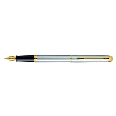 Afbeelding van Waterman Hémisphère Stainless Steel GT Vulpen Schrijfwijze: Medium Kleur: GoudStaal De Vulpenwereld