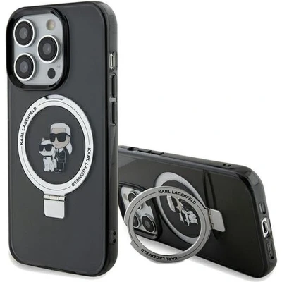 Afbeelding van Karl Lagerfeld Ring Stand &amp; Choupette Hard Case Back Cover met MagSafe voor Apple iPhone 13 Pro Max Zwart
