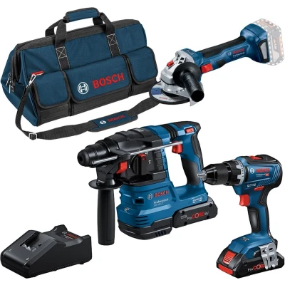 Afbeelding van Bosch Professional Accu Combiset 3 deldig 18V GSR+GWS+GBH in Gereedschapstas 0615A50035