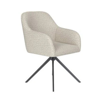 Afbeelding van Housecraft Living Otis Eetkamerstoel Draaibaar Metaal Off White Beige