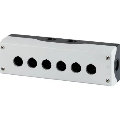 Afbeelding van Eaton M22 I6 Opbouwbehuizing 6 inbouwplaatsen, Voor bodembevestiging (Ø x h) 22 mm 80 Antraciet 1 stuk(s)