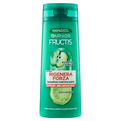 Afbeelding van Garnier Fructis Versterkende shampoo voor breekbaar haar, anti pauze, versterkend effect, appelextract en niacinamide, regenereert kracht, 250 ml
