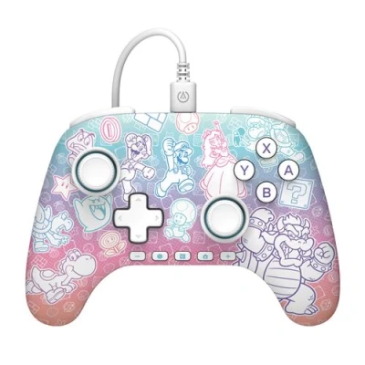 Image de Manette filaire PowerA advantage Mario Mushroom Kingdom pour Nintendo Switch 2