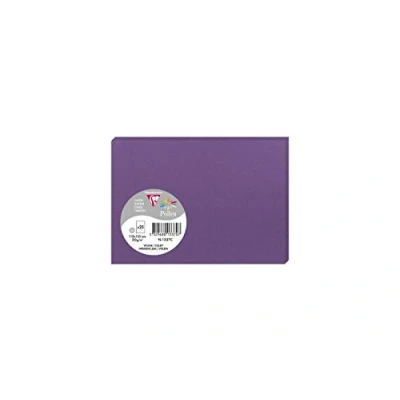 Afbeelding van Clairefontaine 1337C Verpakking met 25 afzonderlijke kaarten formaat C6 11 x 15,5 cm 210 g/m² kleur: paars uitnodigingskaarten voor evenementen en match collectie pollen premium papier, glad