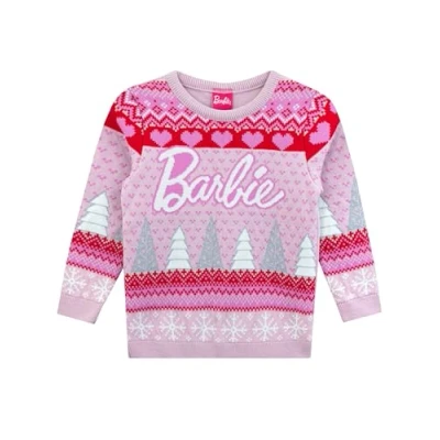 Afbeelding van Barbie Kersttrui Meisje Kinderen Kersttrui, Roze