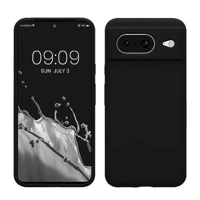 Afbeelding van kwmobile telefoonhoesje geschikt voor Google Pixel 8 Hoesje met siliconen coating Smartphone case in zwart