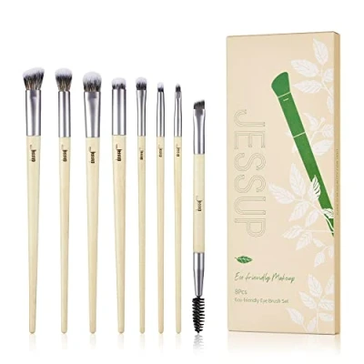 Afbeelding van Jessup T328 Set van 8 oogmake upkwasten Voor oogschaduw Make Wenkbrauwkwast Eyelinerkwast