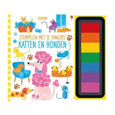 Afbeelding van Uitgeverij usborne stempelen met je vingers katten en honden
