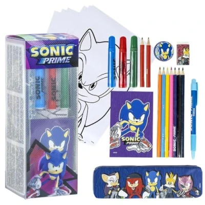 Afbeelding van Schrijfset Sonic Blauw 24 Onderdelen