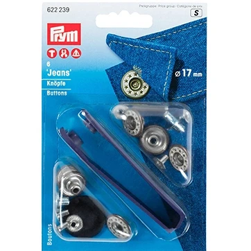 Afbeelding van Prym Jeansknopen Open Kap 17mm Oud Messing Wit